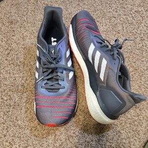 Adidas Men's Charcoal and Crimson Athletic Shoes